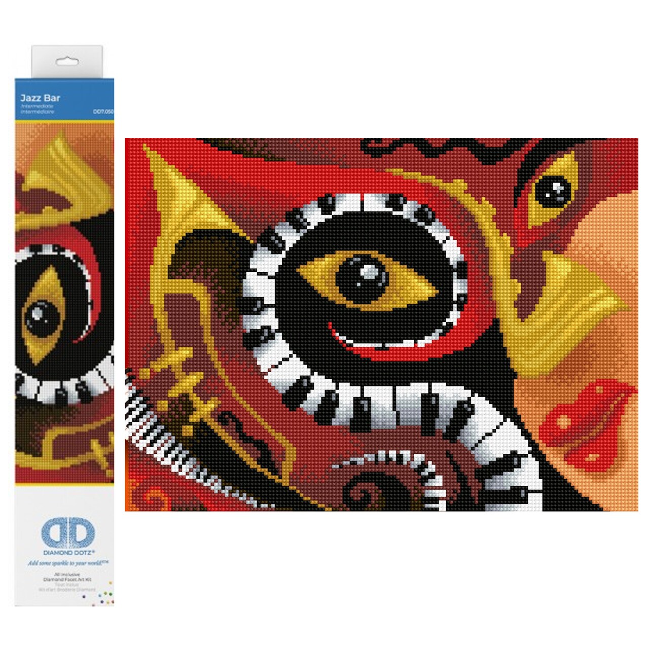Diamond Dotz Jazz Bar Music Diamond Painting Kits for Adults - Diamond Art Kits a Relaxing Creative Craft Kit with Dotz Gems 16x12